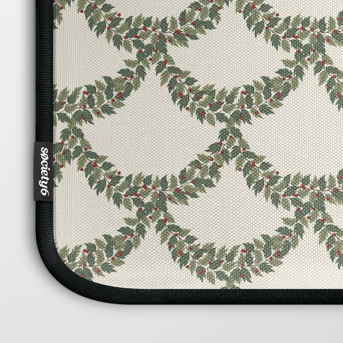 Boughs of Holly Pattern Laptop Sleeve Gallery Image 3