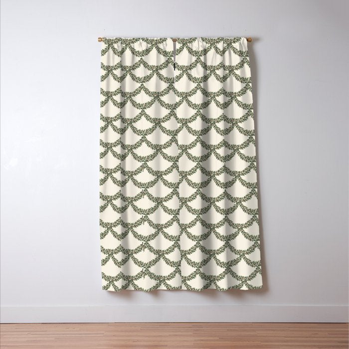 Boughs of Holly Pattern Window Curtain Gallery Image 3