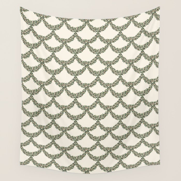 Boughs of Holly Pattern Wall Tapestry Gallery Image 4