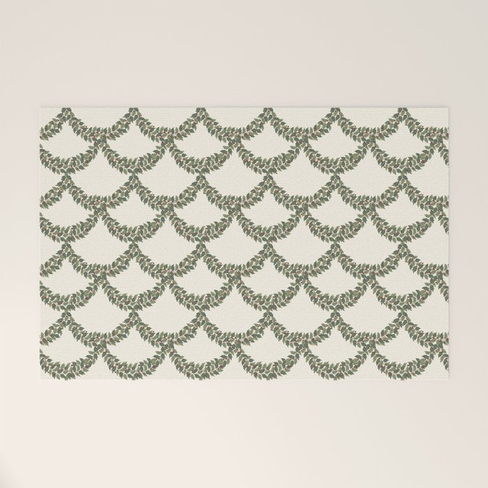 Boughs of Holly Pattern Welcome Mat Gallery Image 1