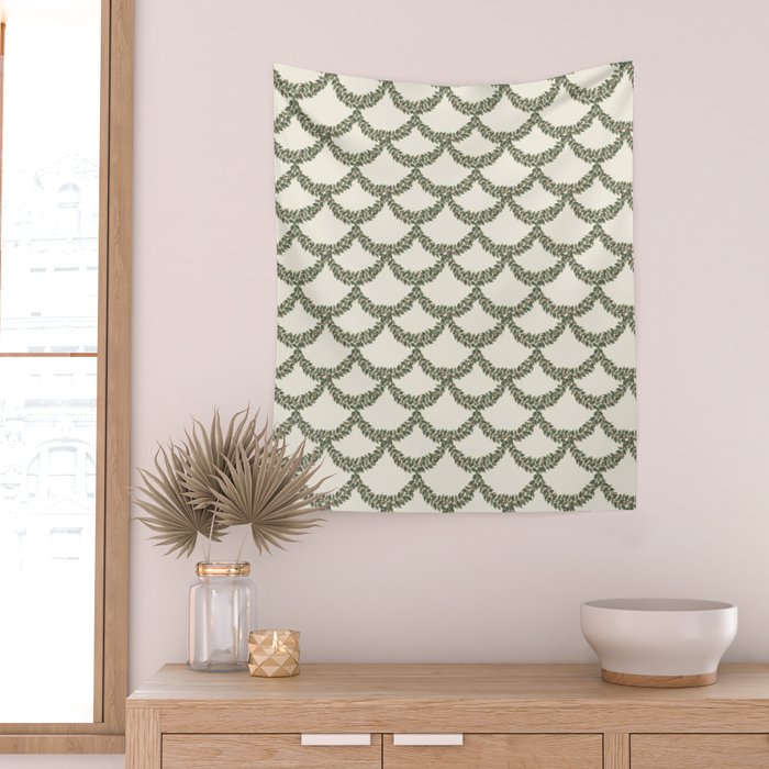 Boughs of Holly Pattern Wall Tapestry Gallery Image 2