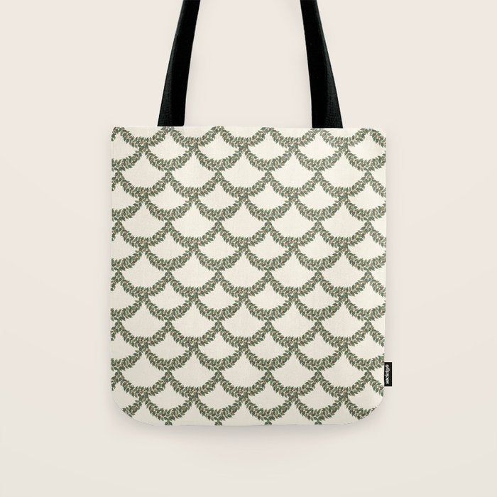 Boughs of Holly Pattern Tote Bag Gallery Image 1