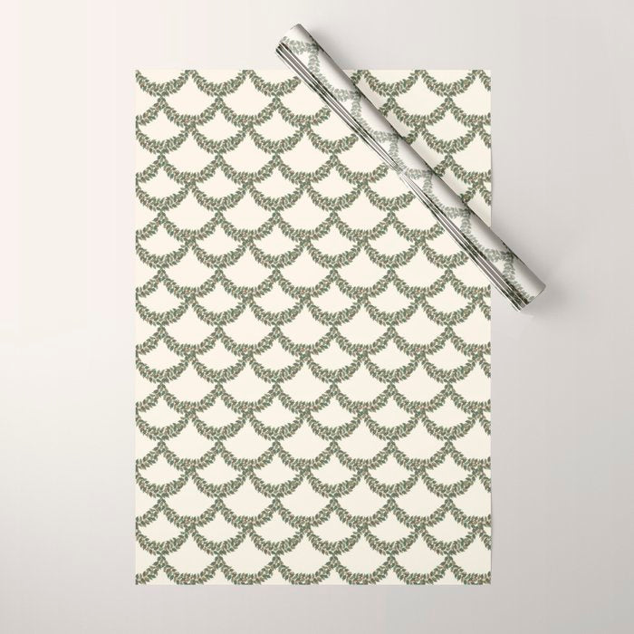 Boughs of Holly Pattern Wrapping Paper Gallery Image 1