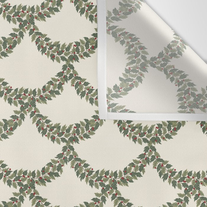 Boughs of Holly Pattern Wall Tapestry Gallery Image 3
