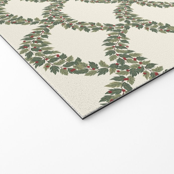 Boughs of Holly Pattern Welcome Mat Gallery Image 2