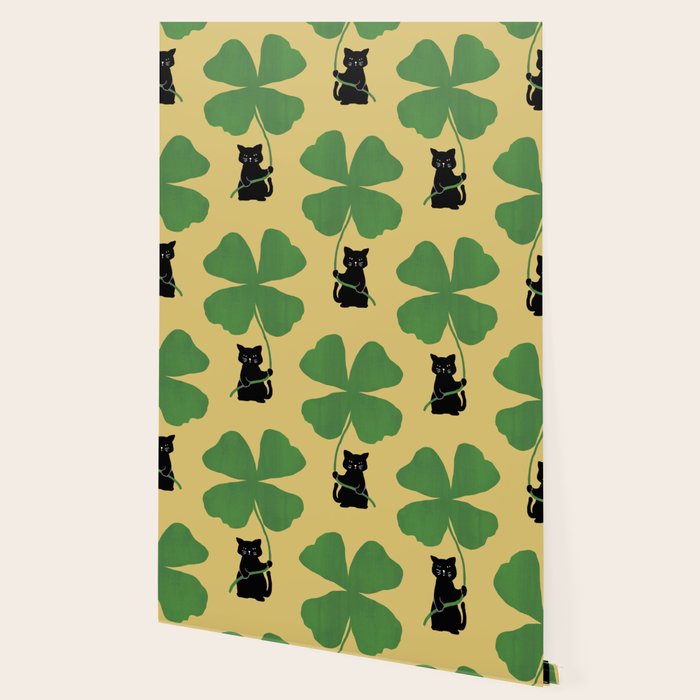 Cat with clover Wallpaper Gallery Image 2