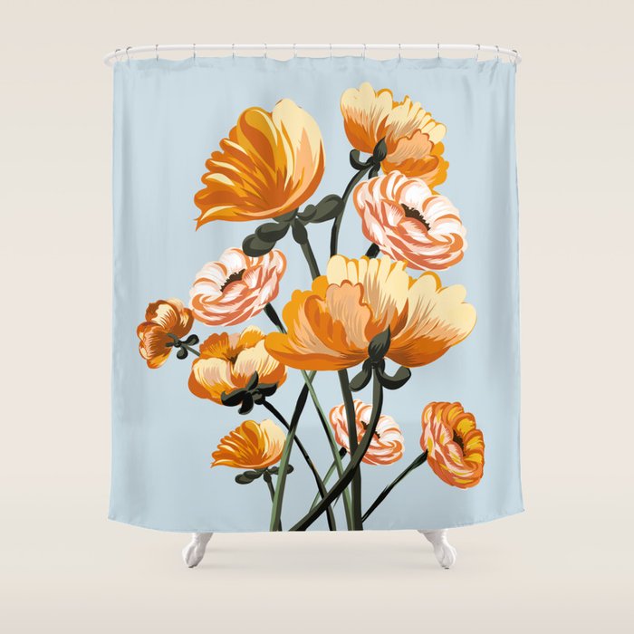 California poppies, Spring flowers warm colors, Shower Curtain Gallery Image 1