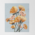 California poppies, Spring flowers warm colors, Throw Blanket Gallery Image 2