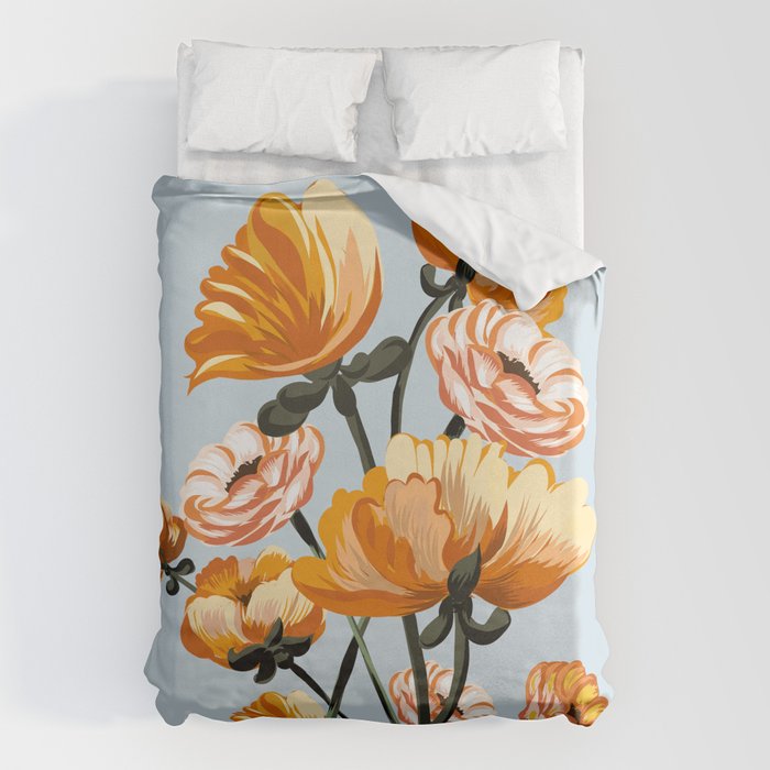 California poppies, Spring flowers warm colors, Duvet Cover Gallery Image 6
