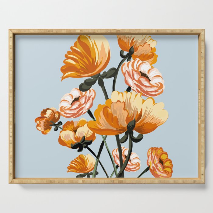 California poppies, Spring flowers warm colors, Serving Tray Gallery Image 1