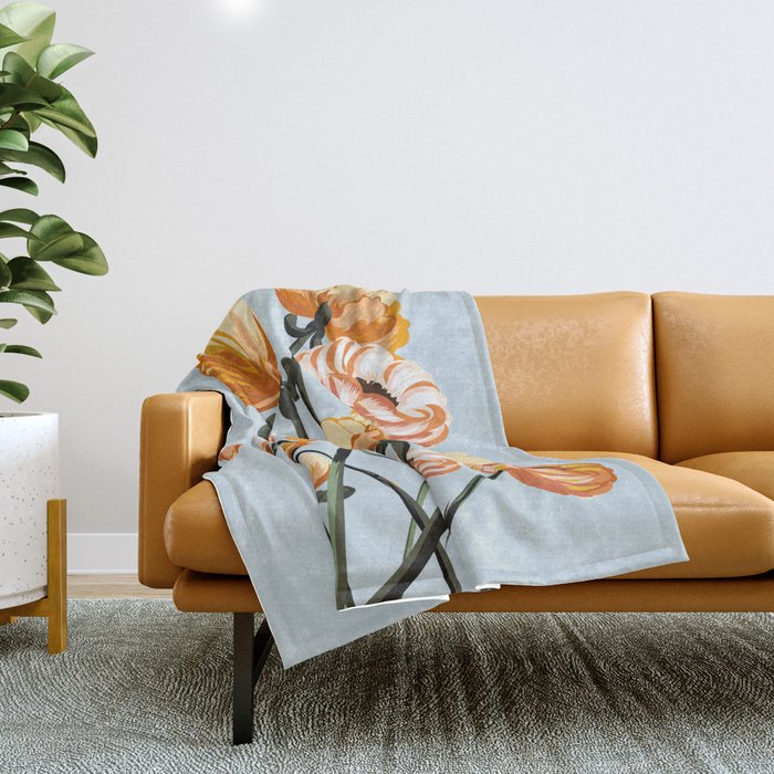 California poppies, Spring flowers warm colors, Throw Blanket Gallery Image 1