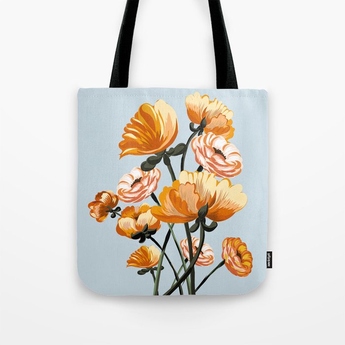 California poppies, Spring flowers warm colors, Tote Bag Gallery Image 1