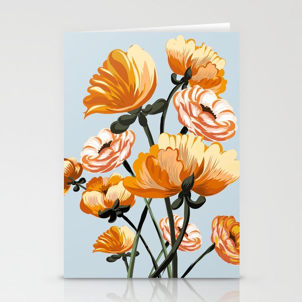 California poppies, Spring flowers warm colors, Stationery Card Gallery Image 2