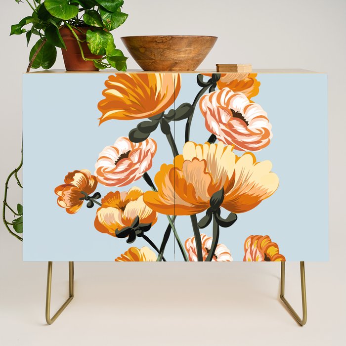 California poppies, Spring flowers warm colors, Credenza Gallery Image 1