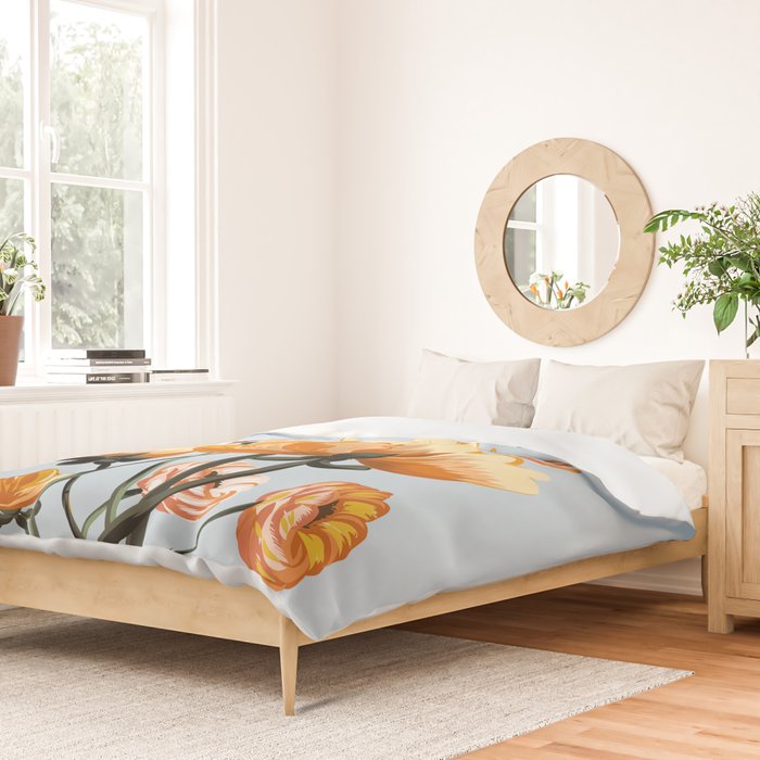 California poppies, Spring flowers warm colors, Duvet Cover Gallery Image 2