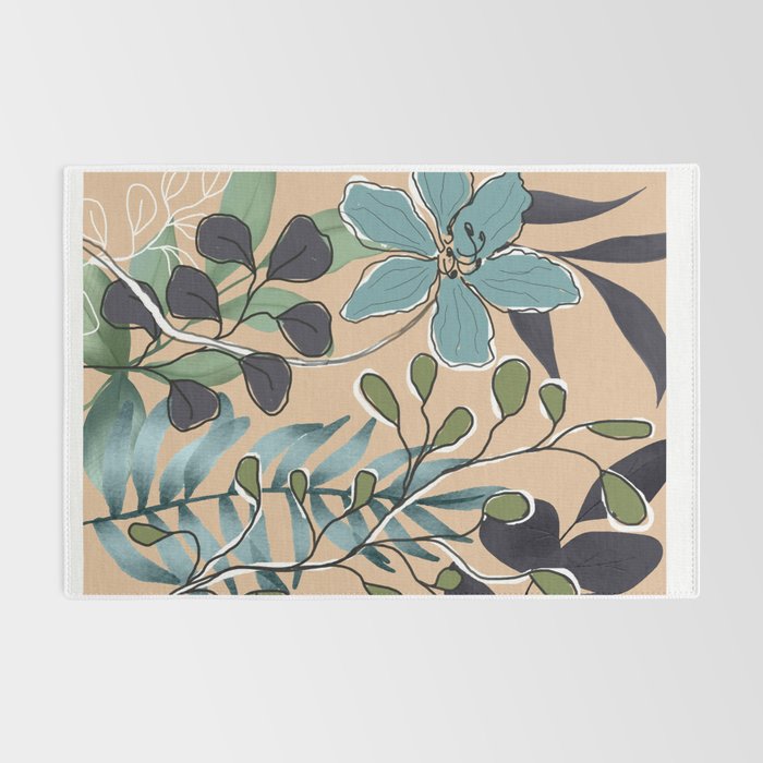 Elegant Botanical Line Art 4 Rug Gallery Image 2