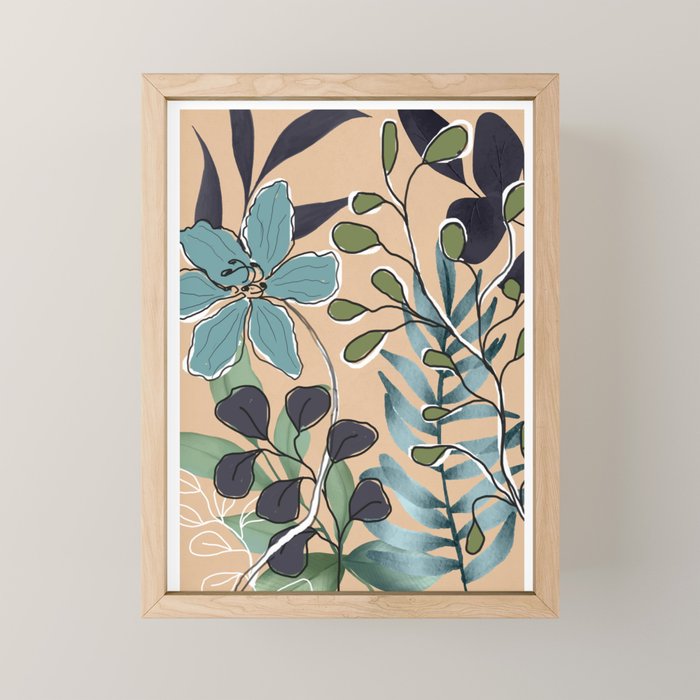 Elegant Botanical Line Art 4 Mini Art Print Gallery Image 1
