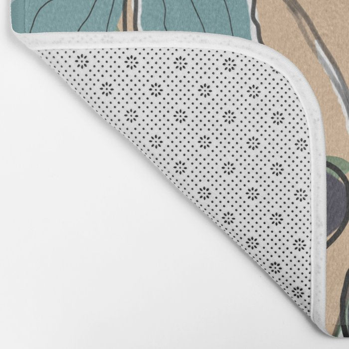 Elegant Botanical Line Art 4 Bath Mat Gallery Image 2