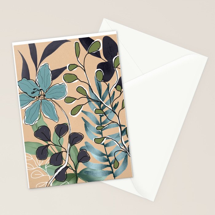 Elegant Botanical Line Art 4 Stationery Card Gallery Image 2