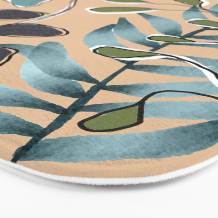 Elegant Botanical Line Art 4 Bath Mat Gallery Image 3