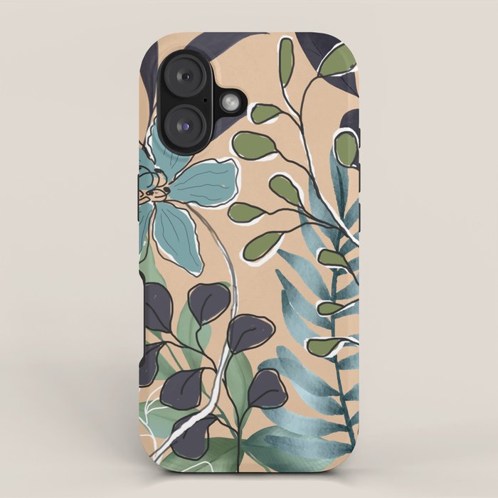 Elegant Botanical Line Art 4 iPhone Case Gallery Image 1