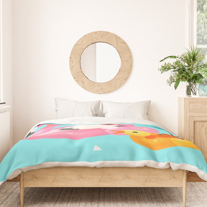 Cory cats in the swimming pool 2 Duvet Cover Gallery Image 3