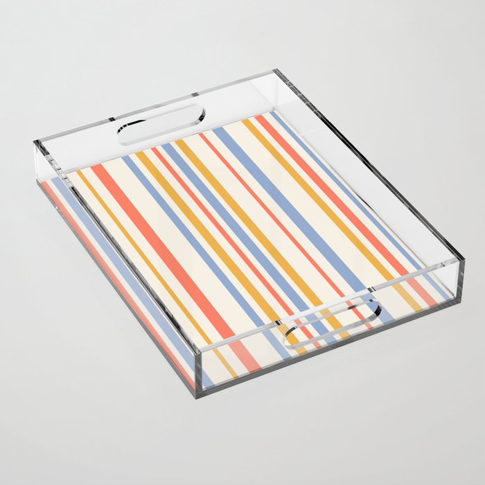 Classic Stripes XXIII - Retro Summer Acrylic Tray Gallery Image 1