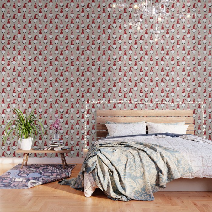 Christmas Gnomes Polka Pattern Wallpaper Gallery Image 1