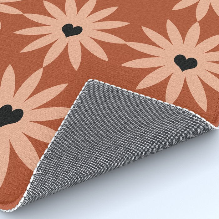 Terracotta star heart flower Rug Gallery Image 4