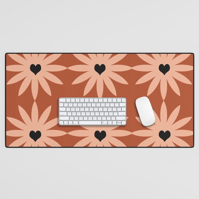 Terracotta star heart flower Desk Mat Gallery Image 1