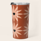 Terracotta star heart flower Travel Mug Gallery Image 3