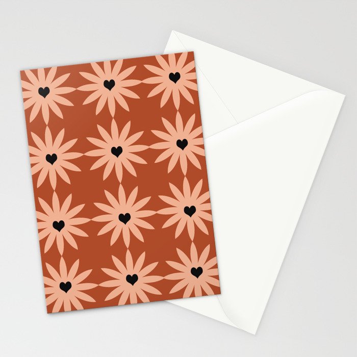 Terracotta star heart flower Stationery Card Gallery Image 2
