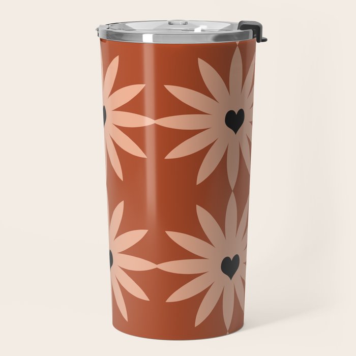 Terracotta star heart flower Travel Mug Gallery Image 2