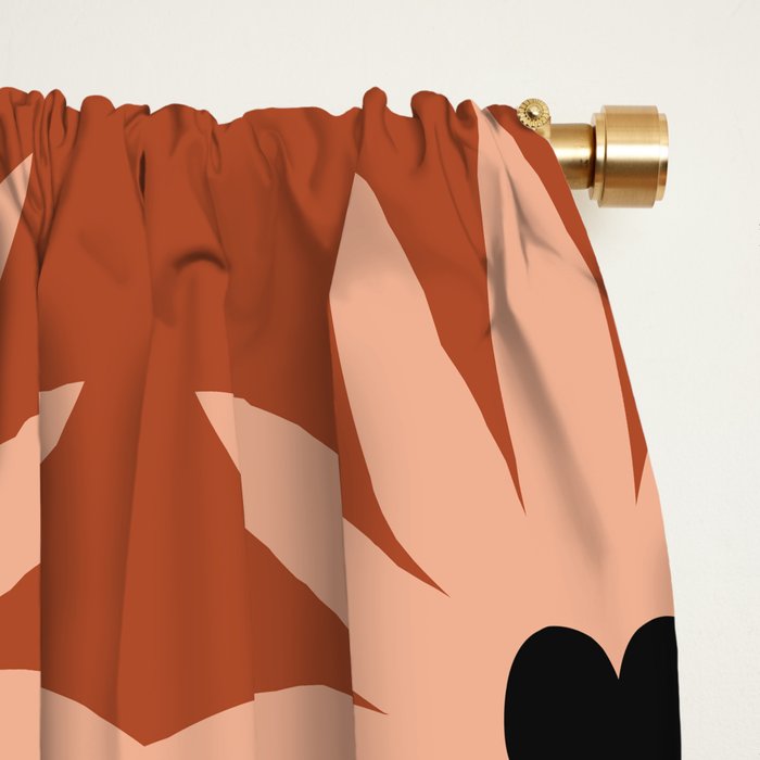 Terracotta star heart flower Window Curtain Gallery Image 2