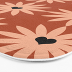 Terracotta star heart flower Bath Mat Gallery Image 3