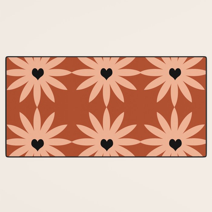 Terracotta star heart flower Desk Mat Gallery Image 3