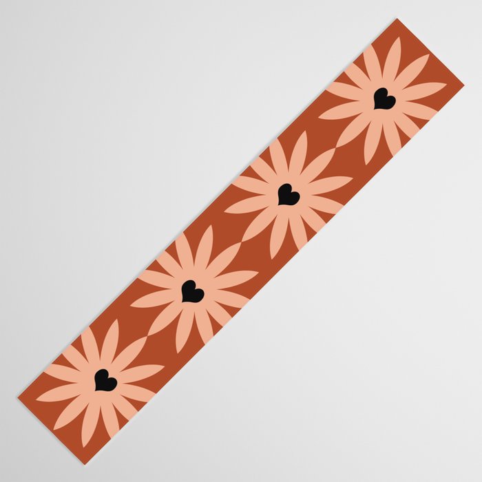 Terracotta star heart flower Table Runner Gallery Image 3