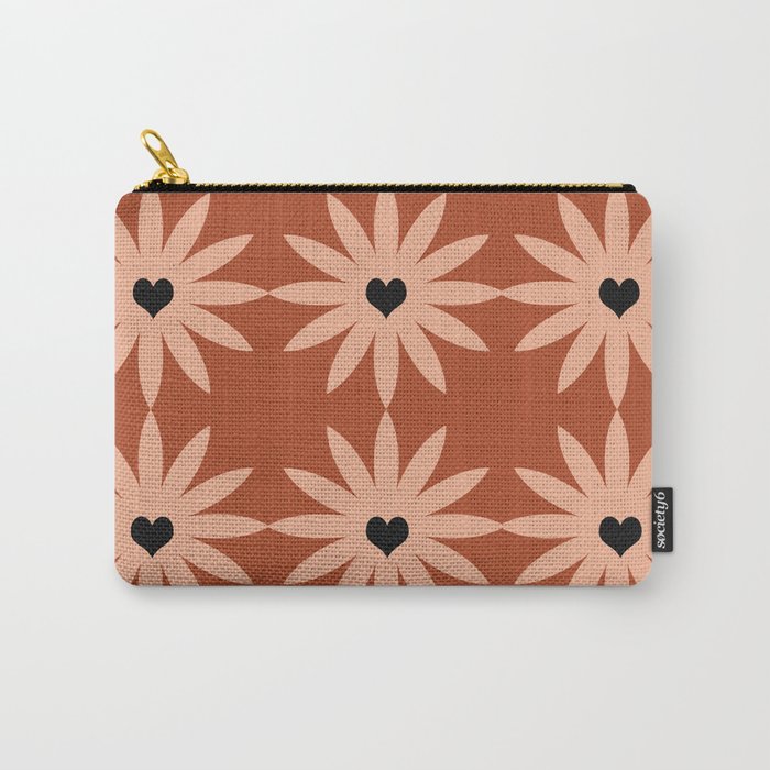 Terracotta star heart flower Carry All Pouch Gallery Image 1