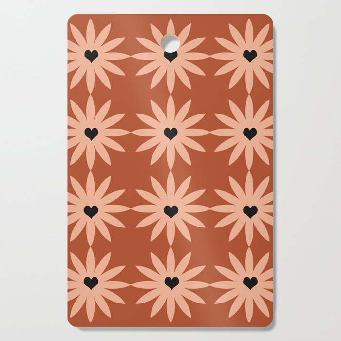 Terracotta star heart flower Cutting Board Gallery Image 1