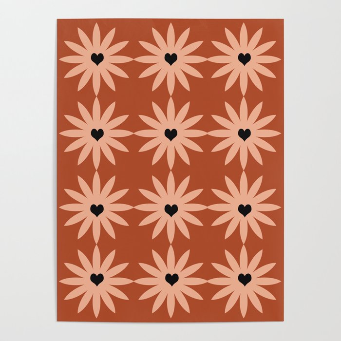 Terracotta star heart flower Poster Gallery Image 4