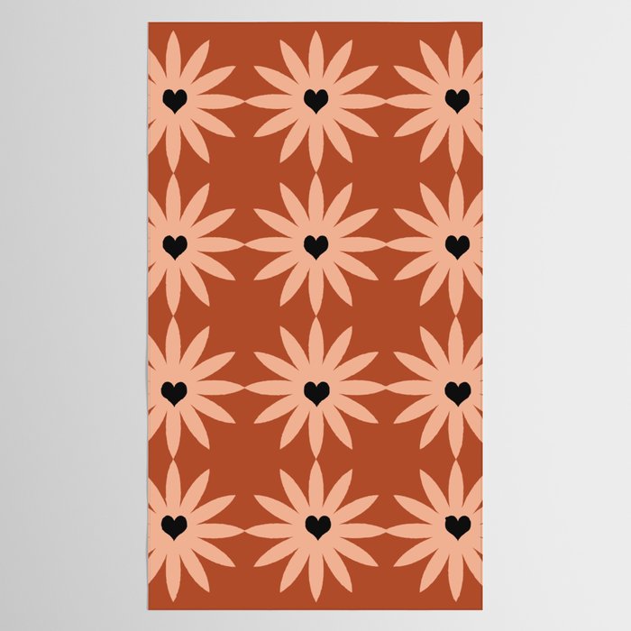 Terracotta star heart flower Tablecloth Gallery Image 2