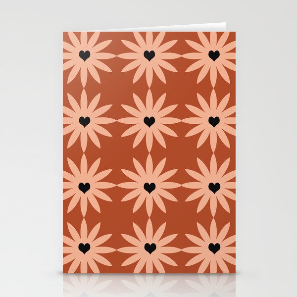 Terracotta star heart flower Stationery Card Gallery Image 2