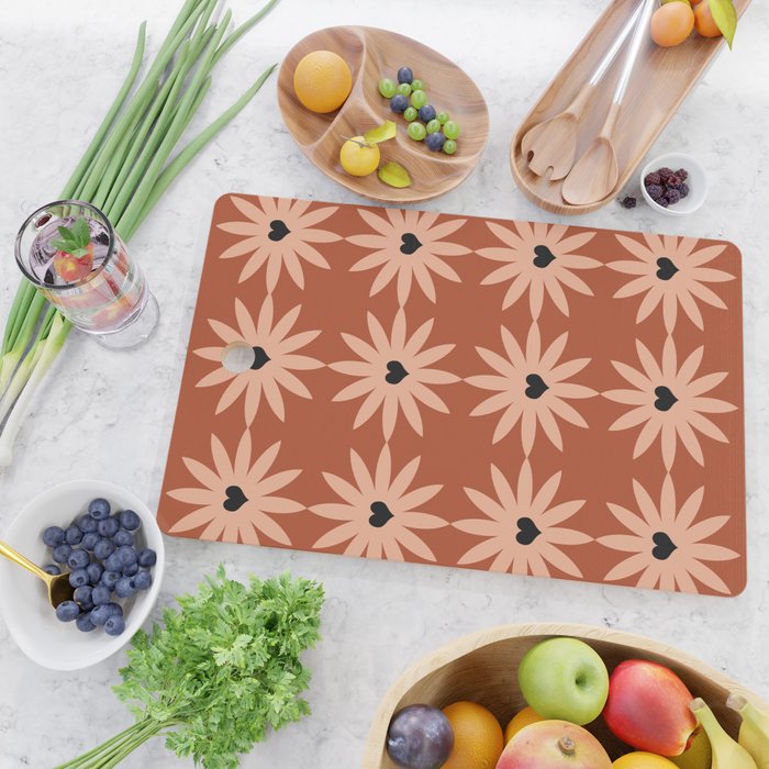 Terracotta star heart flower Cutting Board Gallery Image 2