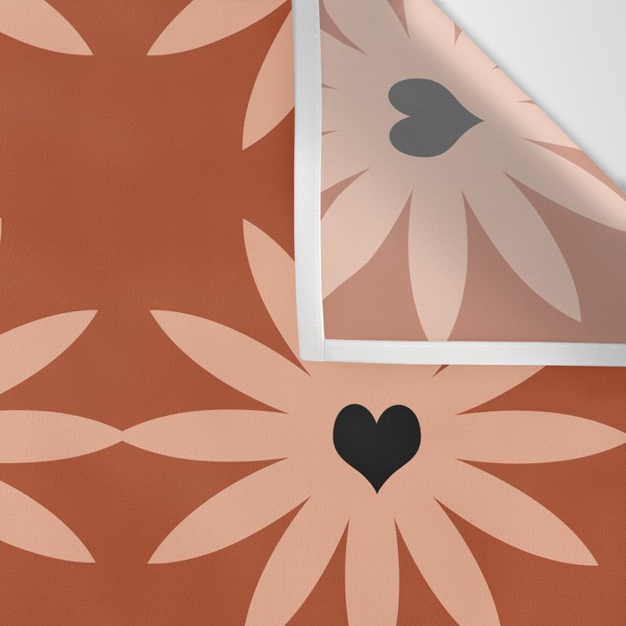 Terracotta star heart flower Wall Tapestry Gallery Image 3