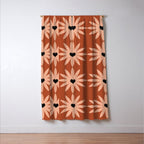 Terracotta star heart flower Window Curtain Gallery Image 3