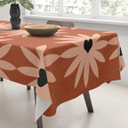 Terracotta star heart flower Tablecloth Gallery Image 3