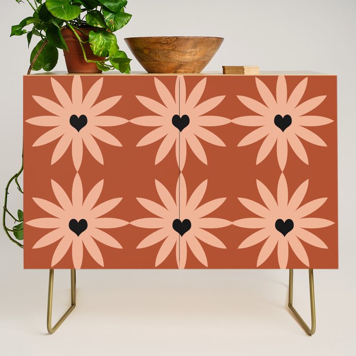 Terracotta star heart flower Credenza Gallery Image 1