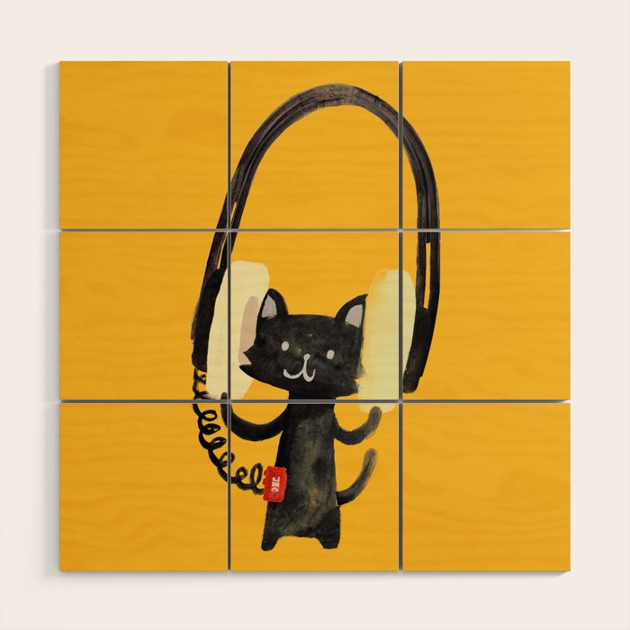 I Love Huge Headphone Wood Wall Art Gallery Image 1