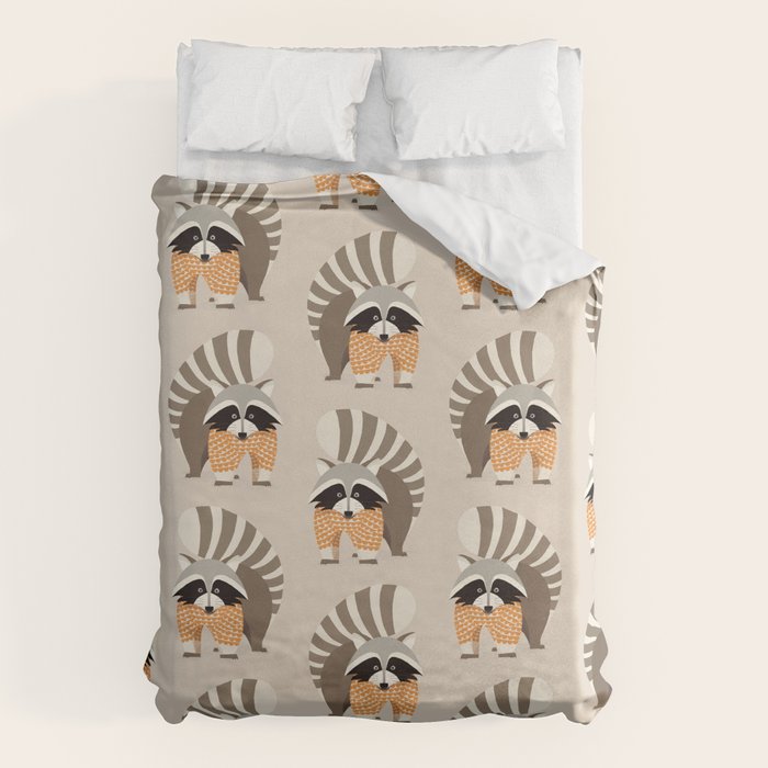 Whimsical Raccoon Duvet Cover