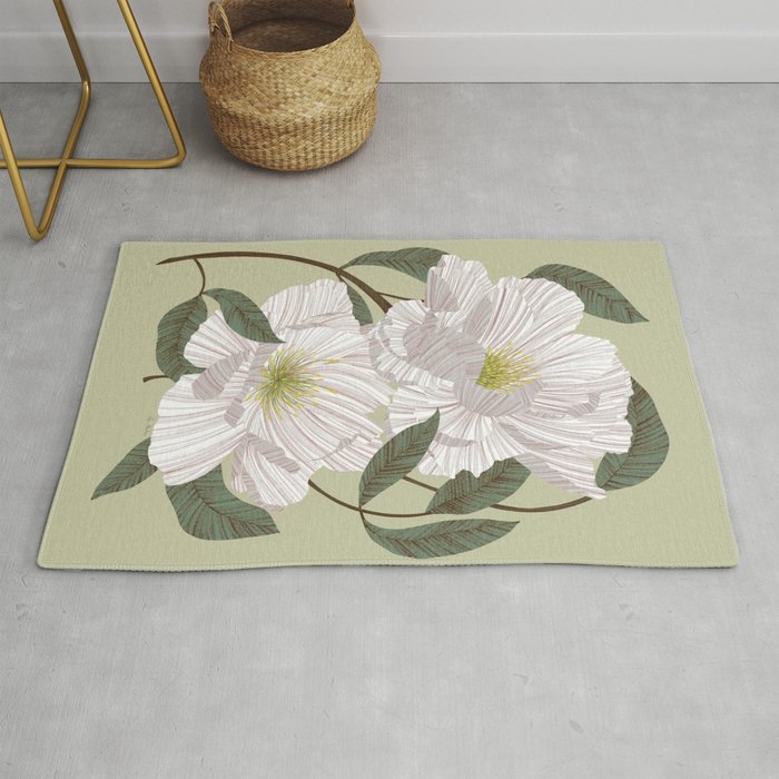 Peonies flowers II Rug Gallery Image 1